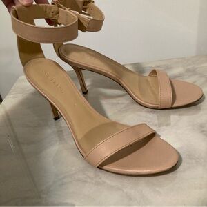 Like New- Joe Fresh Leather Nude Ankle-Strap Stilettos - size 9